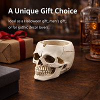 Vente en gros de résine artisanale personnalisable pour cendrier, décoration d'Halloween, accessoires de fumeur gothiques, porte-cigarette squelette, maison