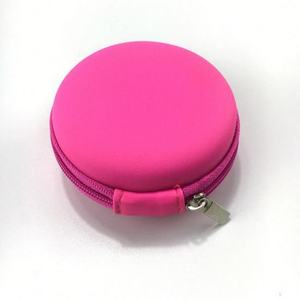 Petit étui de protection portable rond pour écouteurs avec fermeture éclair, sacs et étuis à usage spécial - Product Image 1