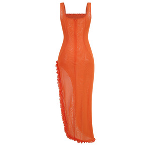 Women's New <strong>Apparel</strong> Mixes Casual Dresses Ruffle Decorations Solid Patterns Natural <strong>Bulk</strong> Assorted Stock Clothing - Product Image 2