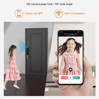 Cerradura de Puerta Inteligente con Reconocimiento Facial 3D Totalmente Automática de Calidad Superior, Cerradura de Puerta Inteligente con Huella Dactilar y Wifi Tuya con Cámara