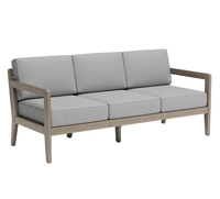 Ensemble de salle à manger et de conversation moderne en aluminium Home Sustain, 4 pièces, avec table basse confortable, finition marron, pour extérieur, 5 places