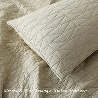 Ultra Soft Lightweight Chic Rustikale King Size Beige Stein gewaschene Mikro faser Quilt Tages decken
