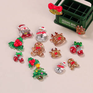 ซานตาสโนว์แมนมีกากเพชร<span class=keywords><strong>รูป</strong></span>การ์ตูนน่ารักๆ<span class=keywords><strong>รูป</strong></span>ตัวการ์ตูนคริสต์มาสเรซินแบบหลังเรียบสำหรับทำมือ - Product Image 3