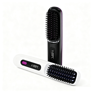 Cepillo Alisador de Cabello Inalámbrico con Pantalla LED de Temperatura, Iones Negativos y Cerámica, para el Hogar Inteligente (Venta al Por Mayor) - Product Image 1