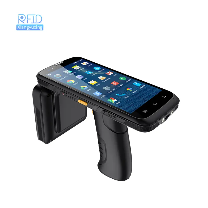 Best price Handheld barcode scanner android long range portable rfid reader gun for UHF pda reader