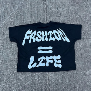 Streetwear logo personnalisé homme coton sérigraphie col rond manches courtes t-shirts Boxy T-shirt 3d bouffant impression recadrée t-shirt hommes - Product Image 4