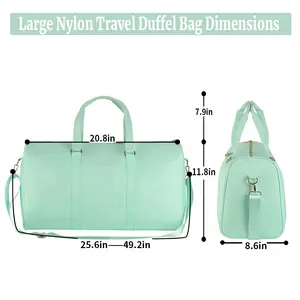 Custom No MOQ Duffel Bag For Travel Women's Overnight Bag Nylon Weekender Bag