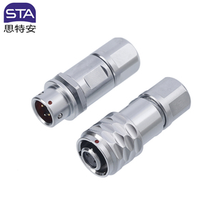 STA SF6 IP67 Водонепроницаемый Кабельный коннектор 2-5-контактный быстросъемный металлический авиационный штекер и розетка толкающая самоблокирующийся гайка - Product Image 4