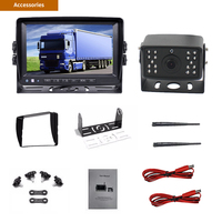 Kit de receptor inalámbrico de 7 pulgadas de 12/24V CC, sistema de cámara de seguridad impermeable para carretilla elevadora, furgoneta, camión, mezclador Coash, semirremolque