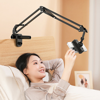 CT08 Metal Tembel Stand Güçlü Destek iPad Tablet Telefon Tutucu Yatak Masası 4.7-12.9 İnç 360 Derece Dönebilen Esnek