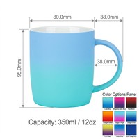 Mug à café en céramique dégradé mat, tasse à thé en porcelaine finition mate pour sublimation, logo personnalisé, vente en gros