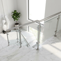 Système de quincaillerie pour balustrades en verre en acier inoxydable, résistant à l'eau et à la rouille, idéal pour les balcons extérieurs, escaliers, terrasses, hôtels et hôpitaux