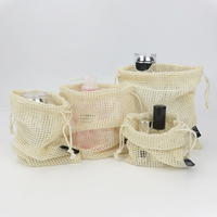Mini pochette à cordon en filet avec logo personnalisé 9*12cm Sac en filet personnalisé en coton biologique