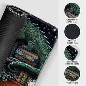 Grand tapis de souris pour jeux vidéo, imperméable, base en caoutchouc antidérapante, bords cousus, tapis de bureau - Product Image 6