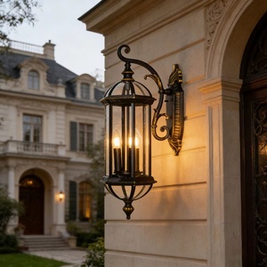 Lampes murales rétro européennes en aluminium pour extérieur, jardin, paysage, étanches IP65, balcon, couloir, lampes murales LED pour extérieur - Product Image 3