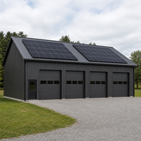 Edificio Prefabricado de Estructura de Acero Industrial con Sistema Solar y Paneles Sándwich Aislantes, Taller Metálico, Garaje, Almacenamiento