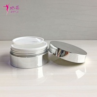 Pot de crème acrylique à cylindre argenté brillant de 100g avec couvercle UV et pot pot de crème en plastique d'emballage cosmétique