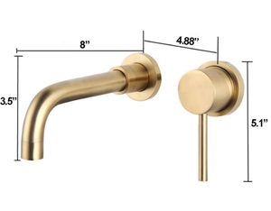 Rubinetto a <span class=keywords><strong>2</strong></span> fori a parete in ottone per lavello da <span class=keywords><strong>bagno</strong></span> a maniglia singola <span class=keywords><strong>rubinetti</strong></span> per <span class=keywords><strong>lavabo</strong></span> in oro spazzolato - Product Image 6