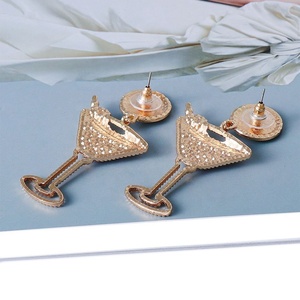 Nouvelles boucles d'oreilles pendantes en forme de verre à vin à fruits géométriques de style bohème hawaïen, bijoux tendance en alliage de zinc plaqué argent pour femmes - Product Image 6