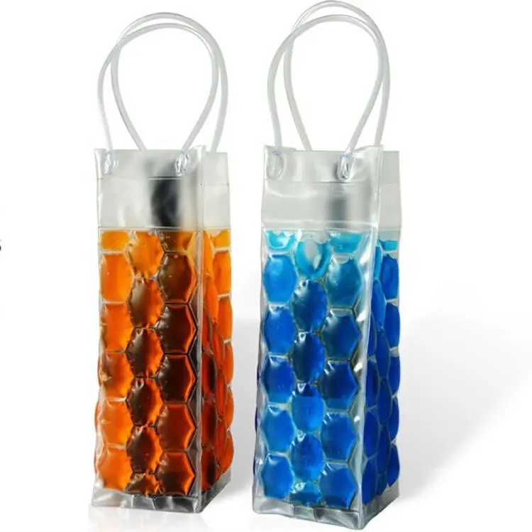 Promosi tas jinjing bening portabel warna-warni tas pendingin anggur PVC tas Tote pendingin makan siang bening
