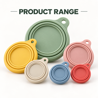 Couvercle de boîte en silicone personnalisé, moulé en une seule pièce, design à anneaux concentriques, trou de suspension, finition mate, OEM, réutilisable