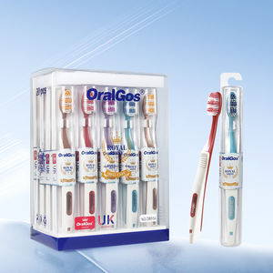 OralGos-Cepillo de dientes manual de cerdas duras para adultos, caja de plástico portátil de viaje, set de venta al por mayor, 0,18mm - Product Image 1