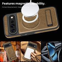 Étui en cuir magnétique pour Google Pixel 11 Pro XL 10 Pro XL 9 10A 9A 8 avec support invisible, coque de protection fine avec béquille