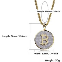 Collier pendentif Hip Hop pour homme en cuivre plaqué or micro-incrusté de zircon, style européen et américain, vente directe d'usine, offre spéciale