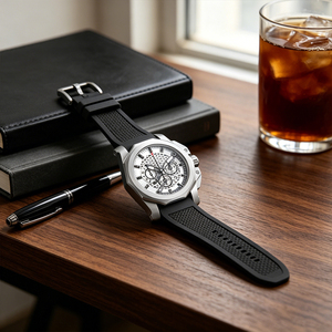 นาฬิกาควอตซ์โครโนกราฟสุดหรูสำหรับผู้ชาย สายซิลิโคน เรืองแสง กันน้ำ นาฬิกาข้อมือแบบกำหนดเองสำหรับผู้ชาย - Product Image 3