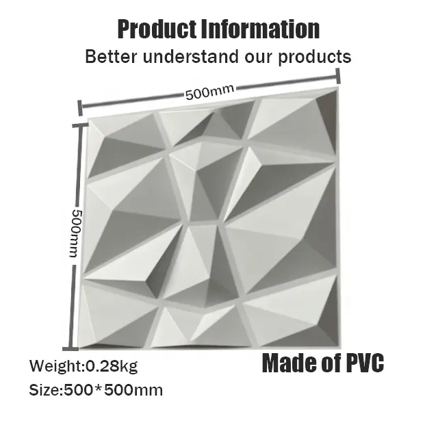 Akuslat3dウォールパネルエンボスウォールボードダイヤモンド室内装飾用PVCウォールパネルリビングルームロビーベッドルームホテル