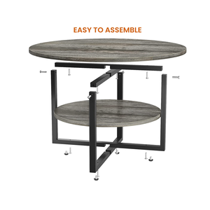 <span class=keywords><strong>Table</strong></span> <span class=keywords><strong>basse</strong></span> moderne <span class=keywords><strong>en</strong></span> bois de <span class=keywords><strong>travertin</strong></span>, plateau rond <span class=keywords><strong>en</strong></span> acier inoxydable plaqué noir - Product Image 6