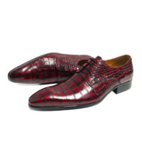 Chaussures habillées de luxe rouges pour hommes en cuir véritable à lacets, style Derby, pour occasions sociales, affaires, mariages, soirées, automne, respirantes, rehaussantes