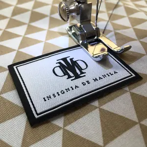 Customization Handmade Blank Labels Woven Name Fabric Label For Leather Bags