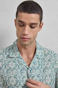 Camicia a maniche corte con stampa geometrica stile vacanza hawaiana casual estiva da uomo - Product Image 2