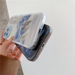 <span class=keywords><strong>Coque</strong></span> de téléphone transparente de luxe esthétique Montagne enneigée pour iPhone 11 12 13 14 17 <span class=keywords><strong>Pro</strong></span> Max X XR XS, en TPU souple antichoc - Product Image 4