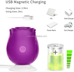 Sacknove Magnetische Usb Vrouwen Masturbatie Vibrator Volwassen Seksspeeltjes Rose Vorm Siliconen Dildo Likken Zuigen Vibrerende Roos - Product Image 6