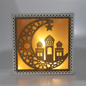 Islamo musulmano Ramadan partito ornamenti in legno incandescente EID Mubarak decorazioni decorazioni Ramadan per la parete di casa - Product Image 3