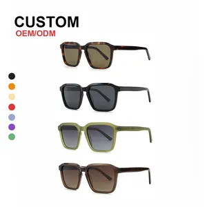 New Fashion Hot Sun Glasses Custom Logo Color Designer Branded Square Luxury Mens Acetate High Quality Sunglasses Women