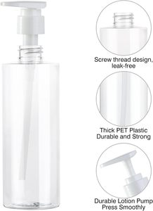 250ML Clear PET Lotion <b>Bottle</b> with <b>Pump</b> Cylinder Shampoo <b>Bottle</b> Lotion <b>Dispenser</b> <b>Bottle</b> - Product Image 4