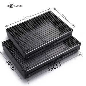 NB-FAVOUR Outdoor Stainless Steel Foldable BBQ Grills For Picnics Patios Camping-Camping Stoves Accessories
