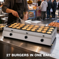 DanFuQi – Marqueur à œufs et burgers en acier inoxydable robuste, à gaz, avec réduction du bruit et nettoyage facile, idéal pour la restauration professionnelle de rue