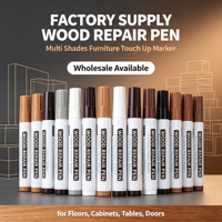 Marqueur de réparation de meubles en bois DIY, stylo de retouche peinture multi-tons pour la réparation des rayures et des taches sur les surfaces en bois