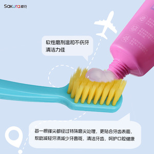 Sakura Travel Toothbrush Set 20g <b>Toothpaste</b> Portable Folding For Adults Business Trip - Product Image 4