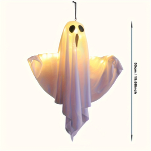 Luz LED Colgante de Fantasma para Halloween, Blanco Cálido Brillante, 50cm, Clasificación IP20, 80 CRI, DC6V, Adorno Espeluznante para Festivales, Hogar, Jardín y Fiestas - Product Image 2