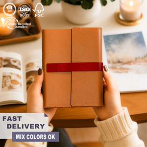 Máy tính xách tay mô hình thiết yếu A6 Vegan PU da Tạp Chí thấp moq tùy chỉnh Tri gấp bơm lại rời lá kế hoạch kinh doanh Nhật Ký - Product Image 1