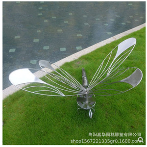 Escultura de Libélula de Acero Inoxidable Pulido para Decoración de Jardín Exterior, Arte Paisajístico Independiente con Forma de Animal - Product Image 4