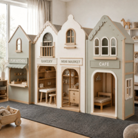 Taman Bermain Dalam Ruangan Sage-cream Morandi Walk-in Playhouse Lebih Tinggi Dari Seorang Manusia, Tampilan Jalanan Dongeng, Kualitas Museum