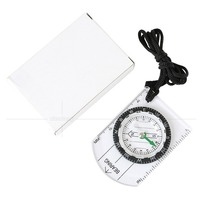 Boussole multifonctionnelle d'extérieur, règle, étui en acrylique, échelle de carte directionnelle lumineuse (cm/pouce), équipement de camping pour les aventures de randonnée