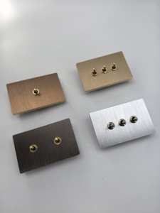 High End New Arrival Best Price Aluminum 118 US Standard Wall <b>Light</b> Double 3 Pole <b>Socket</b> Toggle Switch and <b>Socket</b> - Product Image 6