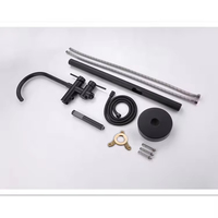 Colonne de douche extérieure moderne autoportante en acier inoxydable FSH OEM, finition nickel brossé, jets de massage, pour piscine, jardin, plage